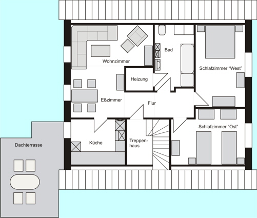 Grundriss Ferienwohnung Aurich